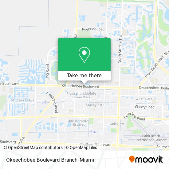 Mapa de Okeechobee Boulevard Branch