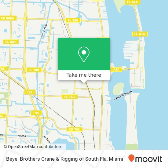 Beyel Brothers Crane & Rigging of South Fla map
