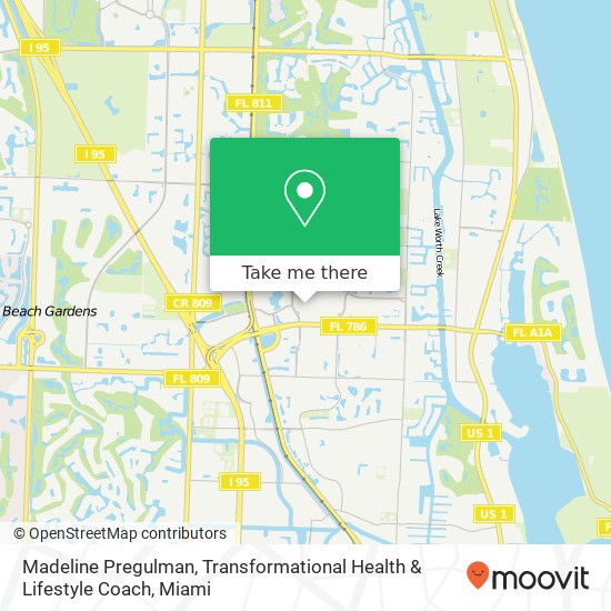 Mapa de Madeline Pregulman, Transformational Health & Lifestyle Coach