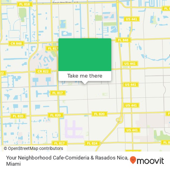 Mapa de Your Neighborhood Cafe-Comideria & Rasados Nica