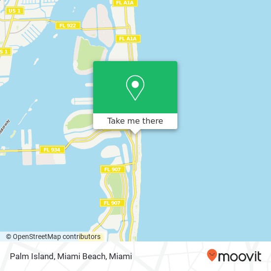 Mapa de Palm Island, Miami Beach