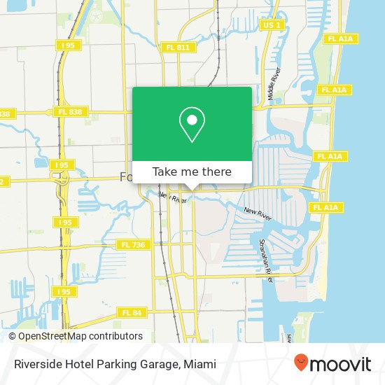Mapa de Riverside Hotel Parking Garage