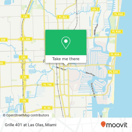 Grille 401 at Las Olas map