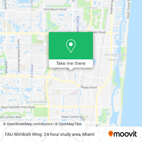 FAU Wimbish Wing: 24-hour study area map