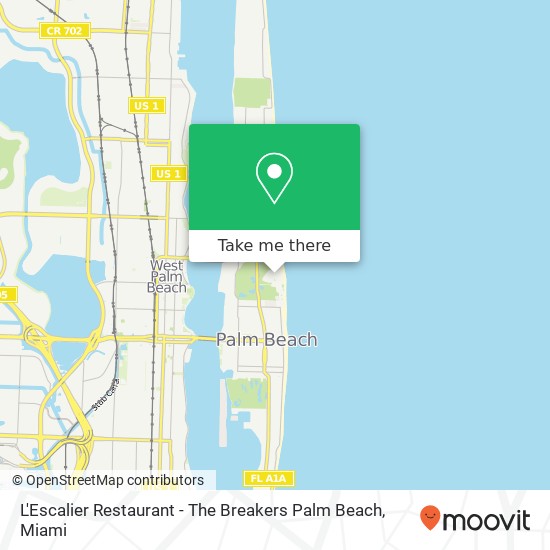 L'Escalier Restaurant - The Breakers Palm Beach map