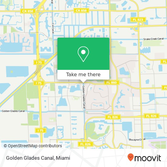 Golden Glades Canal map