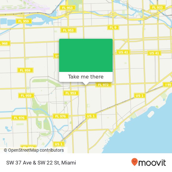 SW 37 Ave & SW 22 St map