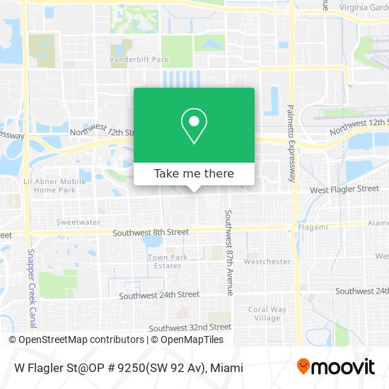 W Flagler St@OP # 9250(SW 92 Av) map