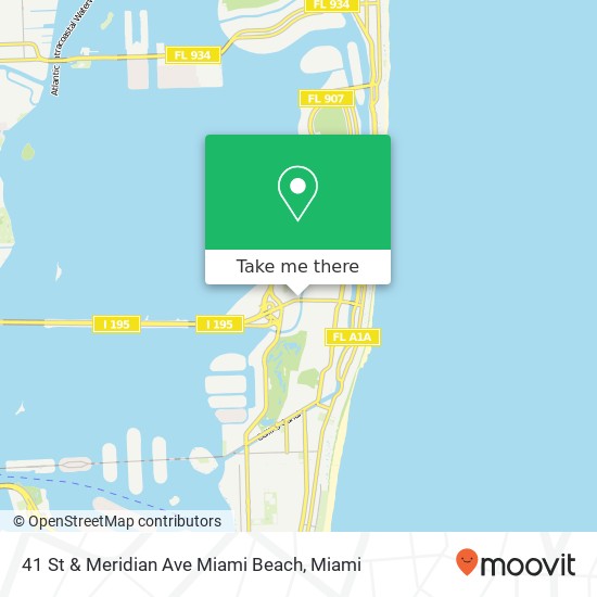 41 St & Meridian Ave Miami Beach map