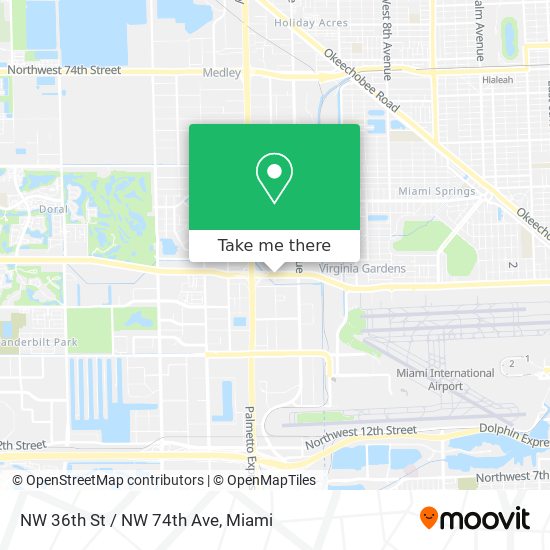 NW 36th St / NW 74th Ave map