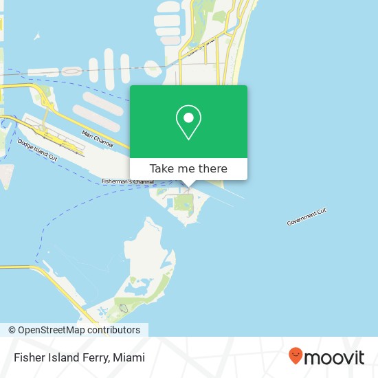 Fisher Island Ferry map