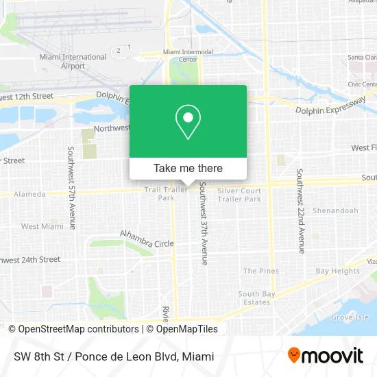 Mapa de SW 8th St / Ponce de Leon Blvd