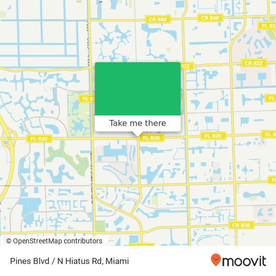 Mapa de Pines Blvd / N Hiatus Rd
