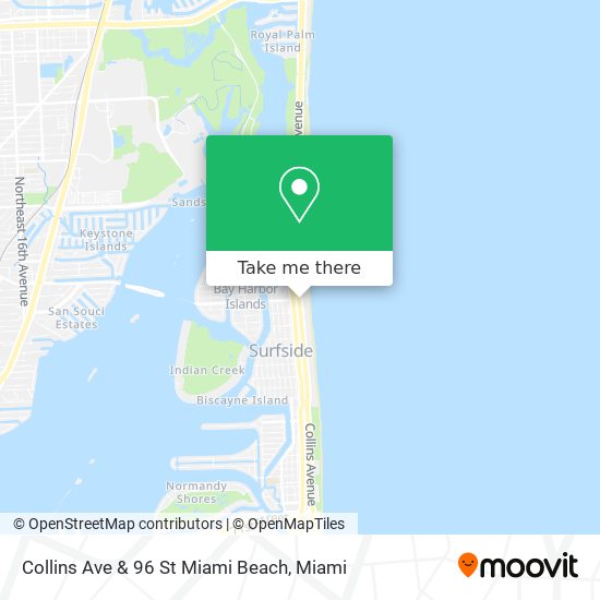 Mapa de Collins Ave & 96 St Miami Beach