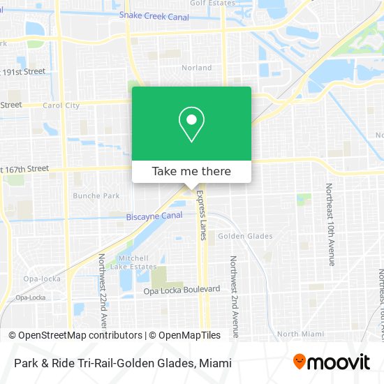 Mapa de Park & Ride Tri-Rail-Golden Glades