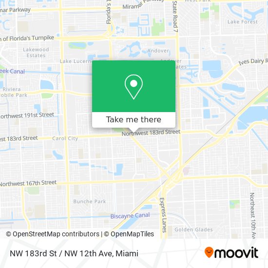 Mapa de NW 183rd St / NW 12th Ave