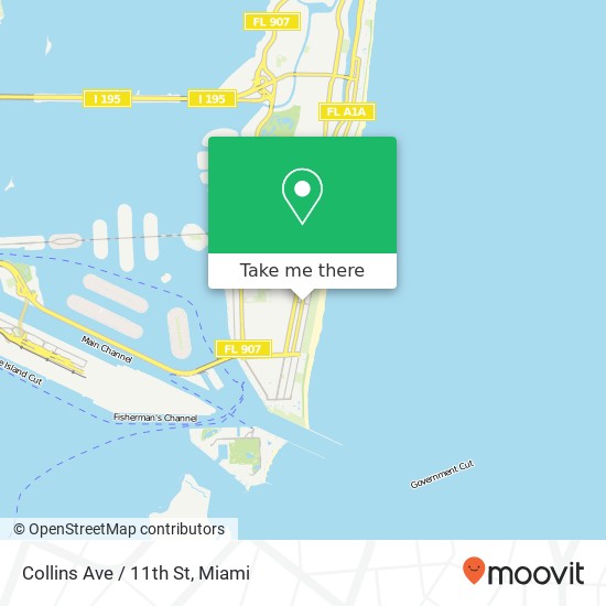 Collins Ave / 11th St map