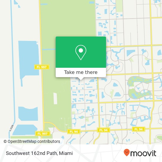 Southwest 162nd Path map