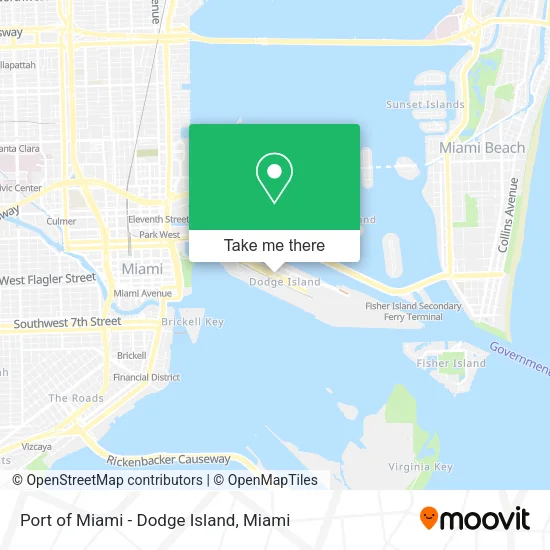 Port of Miami - Dodge Island map