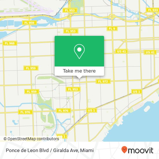 Mapa de Ponce de Leon Blvd / Giralda Ave