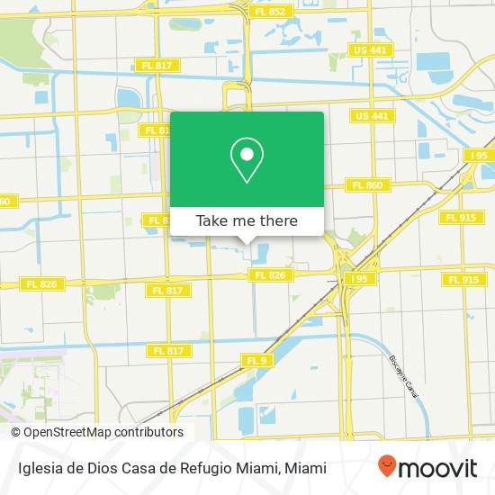 Mapa de Iglesia de Dios Casa de Refugio Miami