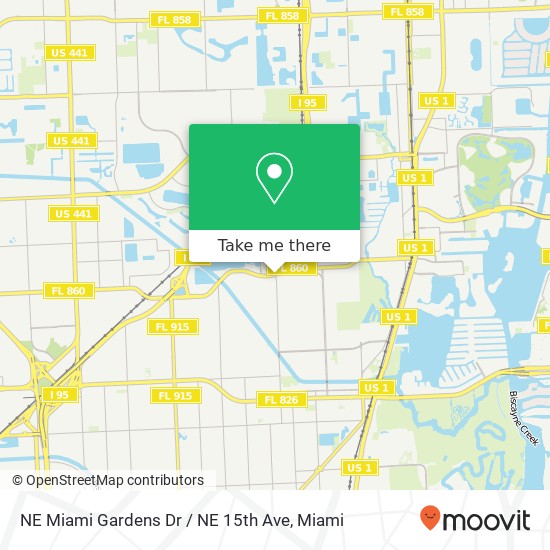 NE Miami Gardens Dr / NE 15th Ave map