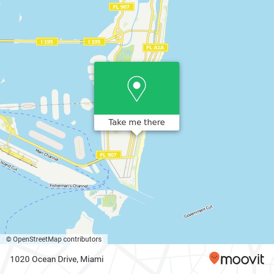 Mapa de 1020 Ocean Drive