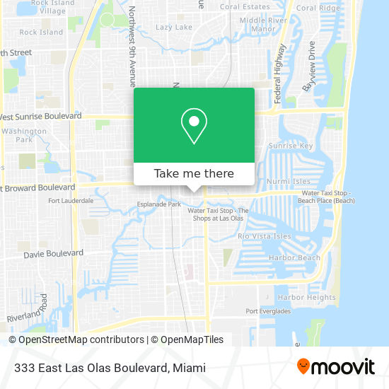 Mapa de 333 East Las Olas Boulevard