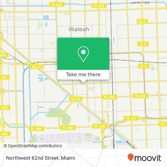 Northwest 62nd Street map