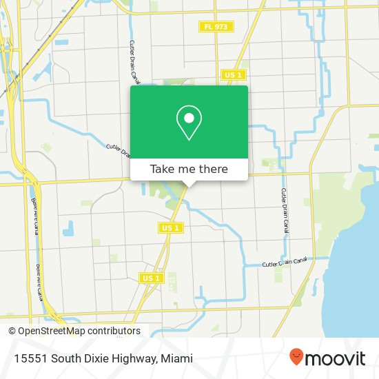 15551 South Dixie Highway map