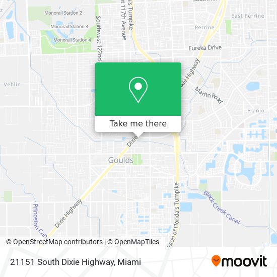 21151 South Dixie Highway map