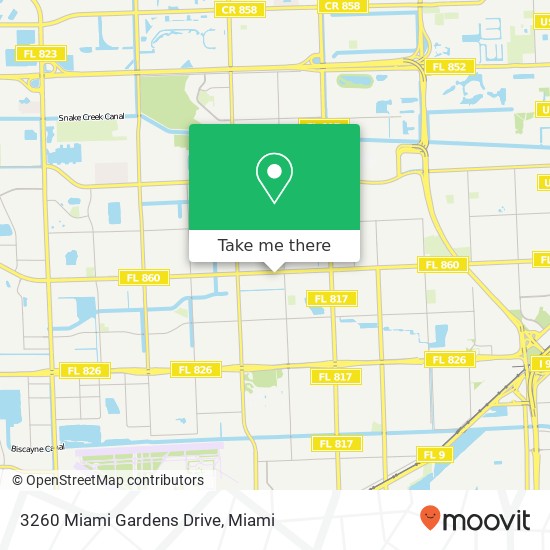 3260 Miami Gardens Drive map