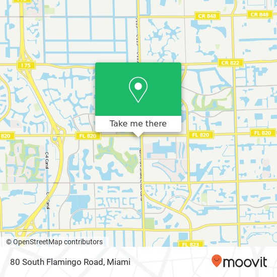 80 South Flamingo Road map