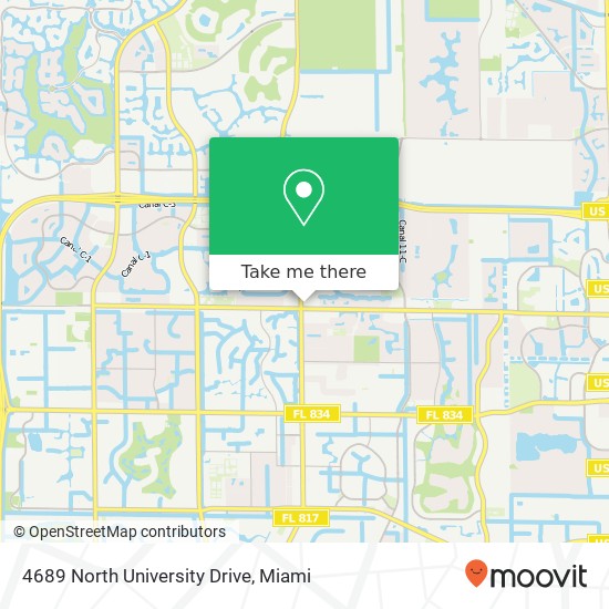 Mapa de 4689 North University Drive