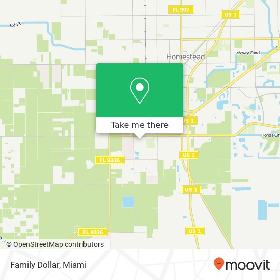 Mapa de Family Dollar, 139 SW 9th Ave Florida City, FL 33034