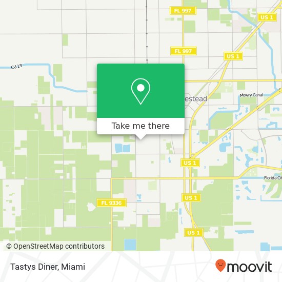 Mapa de Tastys Diner, 1209 NW 9th Ave Florida City, FL 33034