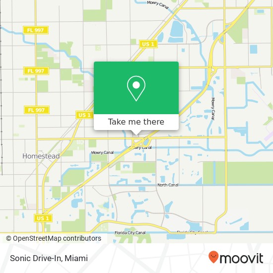 Mapa de Sonic Drive-In, 2425 NE 8th St Homestead, FL 33033