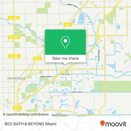 Mapa de BED BATH & BEYOND, 2595 NE 10th Ct Homestead, FL 33033