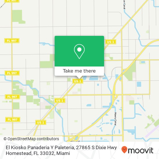 Mapa de El Kiosko Panaderia Y Paleteria, 27865 S Dixie Hwy Homestead, FL 33032