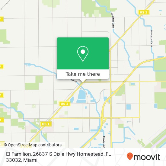 Mapa de El Familion, 26837 S Dixie Hwy Homestead, FL 33032