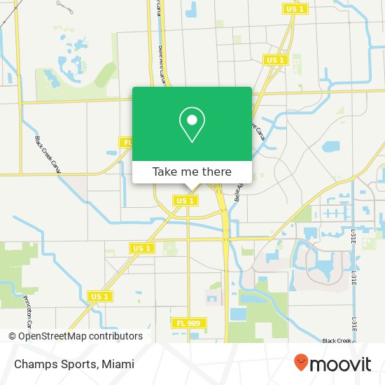 Mapa de Champs Sports, 20505 S Dixie Hwy Cutler Bay, FL 33189