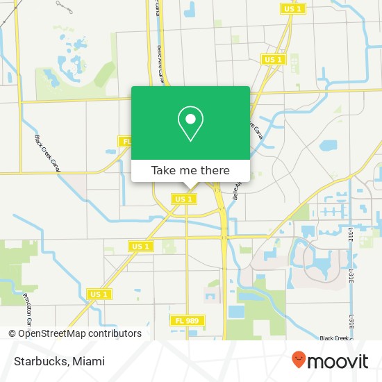 Mapa de Starbucks, 20505 S Dixie Hwy Cutler Bay, FL 33189