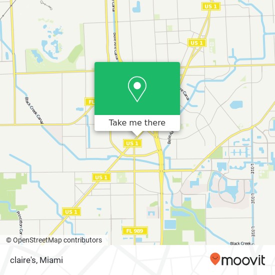 Mapa de claire's, 20505 S Dixie Hwy Cutler Bay, FL 33189