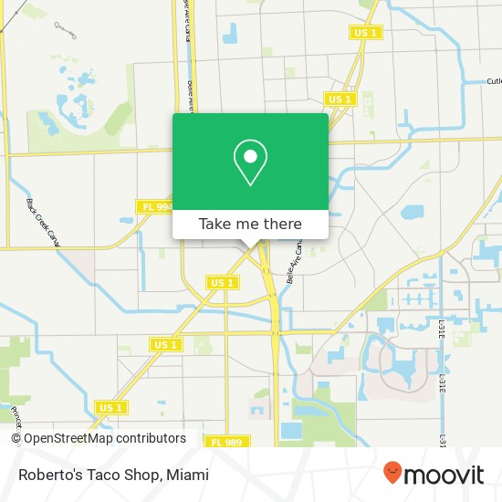 Mapa de Roberto's Taco Shop, 20095 S Dixie Hwy Cutler Bay, FL 33157