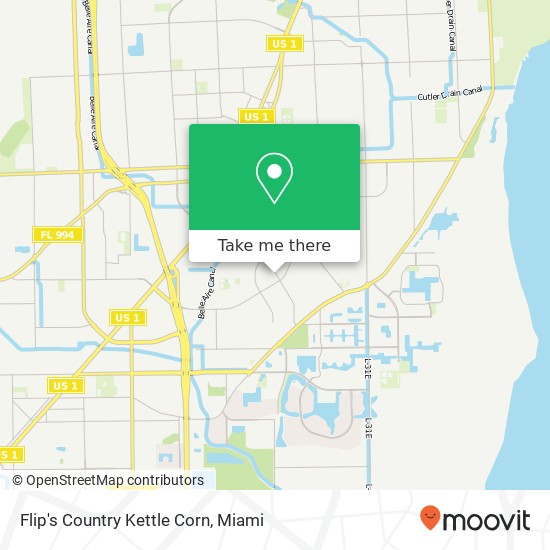 Mapa de Flip's Country Kettle Corn, 9611 Bahama Dr Cutler Bay, FL 33189