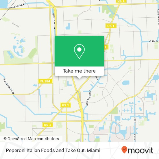 Mapa de Peperoni Italian Foods and Take Out, 19200 SW 106th Ave Miami, FL 33157