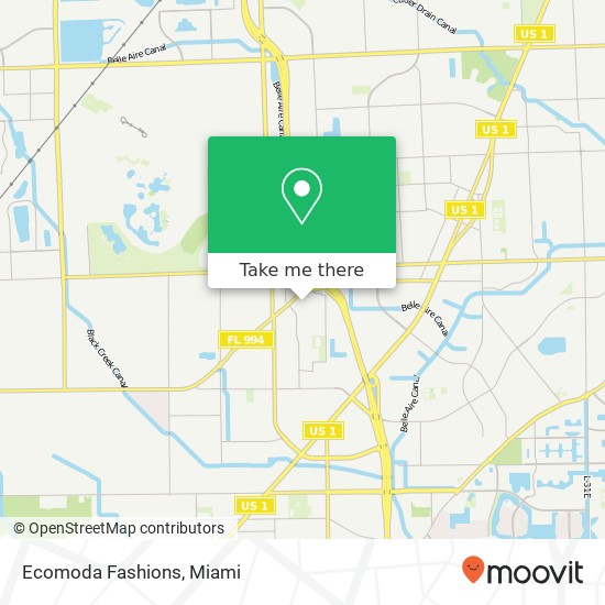 Mapa de Ecomoda Fashions, 11326 Quail Roost Dr Miami, FL 33157