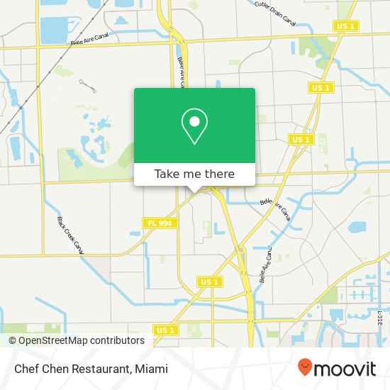 Mapa de Chef Chen Restaurant, 11302 Quail Roost Dr Miami, FL 33157