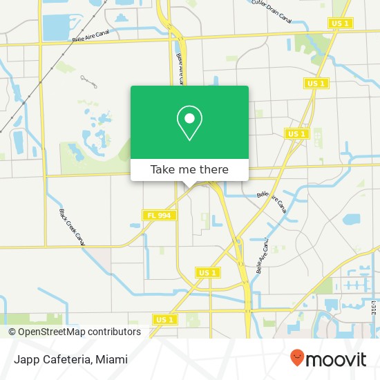 Mapa de Japp Cafeteria, 11336 Quail Roost Dr Miami, FL 33157