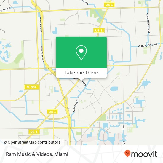 Mapa de Ram Music & Videos, 18901 S Dixie Hwy Cutler Bay, FL 33157